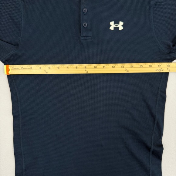 Lot of 2 Under Armour Mens Waffle Knit Henley Shirts Navy Olive Green Small - Picture 10 of 16